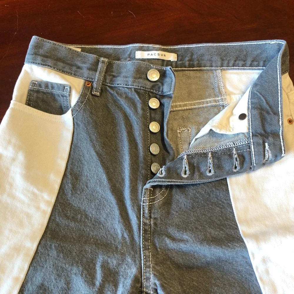 PacSun Color Block High Rise Straight Leg Jeans